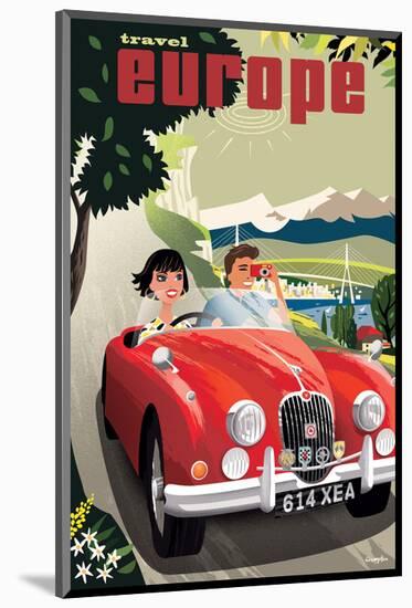 Travel Europe, Red Jaguar-Michael Crampton-Mounted Art Print