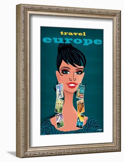 Travel Europe Woman-Michael Crampton-Framed Art Print