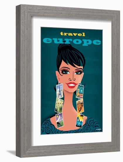 Travel Europe Woman-Michael Crampton-Framed Art Print