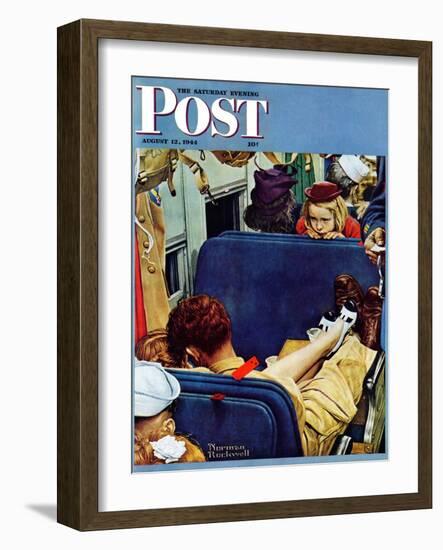 "Travel Experience" Saturday Evening Post Cover, August 12,1944-Norman Rockwell-Framed Giclee Print