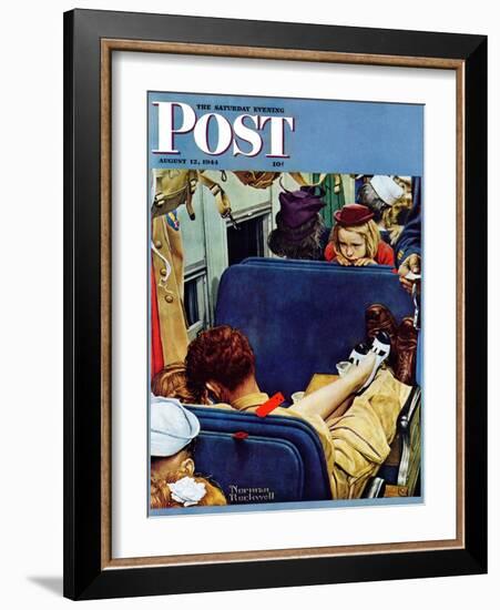 "Travel Experience" Saturday Evening Post Cover, August 12,1944-Norman Rockwell-Framed Giclee Print