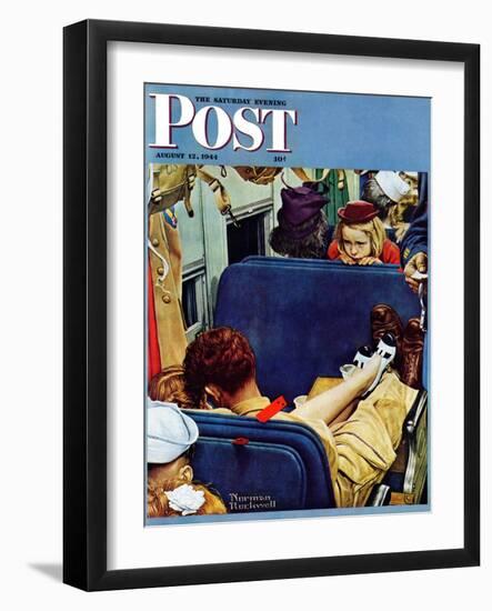 "Travel Experience" Saturday Evening Post Cover, August 12,1944-Norman Rockwell-Framed Giclee Print