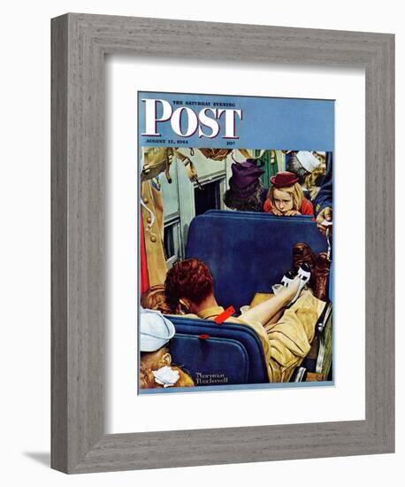 "Travel Experience" Saturday Evening Post Cover, August 12,1944-Norman Rockwell-Framed Giclee Print