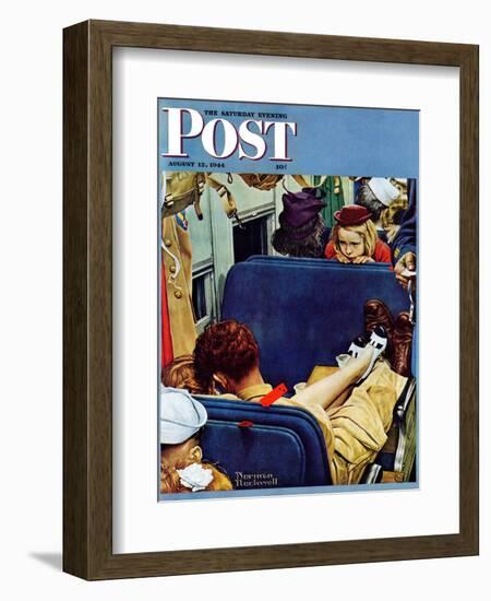 "Travel Experience" Saturday Evening Post Cover, August 12,1944-Norman Rockwell-Framed Giclee Print