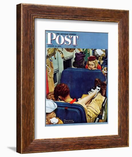 "Travel Experience" Saturday Evening Post Cover, August 12,1944-Norman Rockwell-Framed Giclee Print