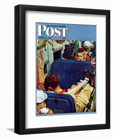 "Travel Experience" Saturday Evening Post Cover, August 12,1944-Norman Rockwell-Framed Giclee Print