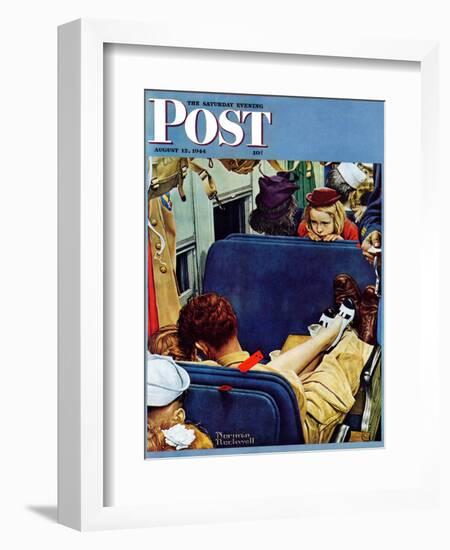 "Travel Experience" Saturday Evening Post Cover, August 12,1944-Norman Rockwell-Framed Giclee Print