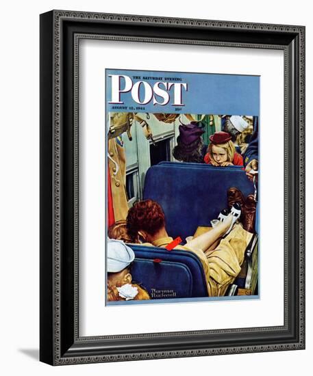 "Travel Experience" Saturday Evening Post Cover, August 12,1944-Norman Rockwell-Framed Giclee Print