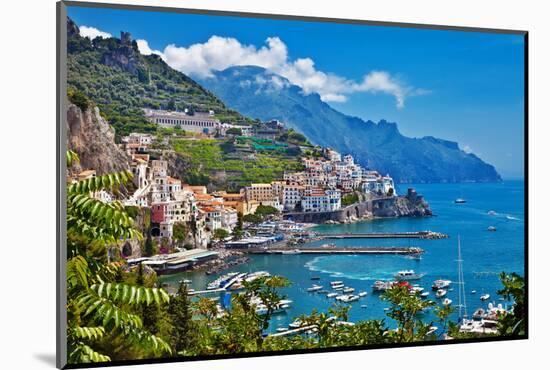 Travel in Italy Series - View of Beautiful Amalfi-Maugli-l-Mounted Photographic Print