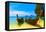 Travel Landscape, Beach With Blue Water And Sky At Summer-SergWSQ-Framed Premier Image Canvas