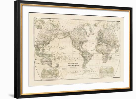 Travel Map of the World-The Vintage Collection-Framed Giclee Print