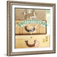 Travel Often Vintage Suitcases-Mandy Lynne-Framed Art Print