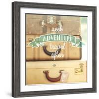 Travel Often Vintage Suitcases-Mandy Lynne-Framed Art Print