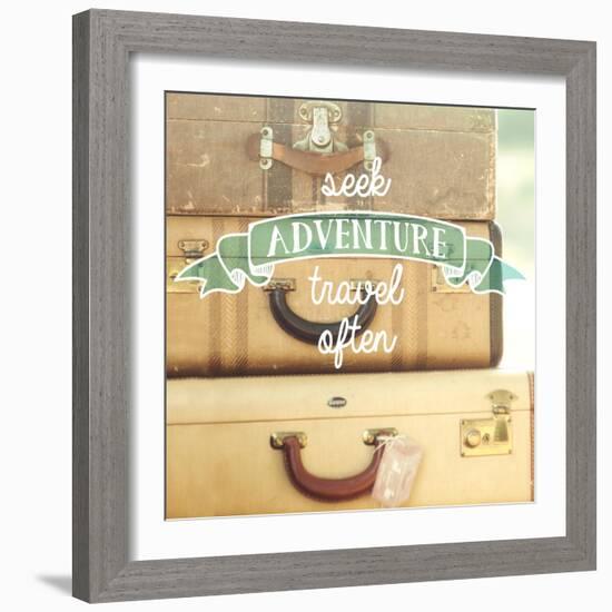 Travel Often Vintage Suitcases-Mandy Lynne-Framed Art Print