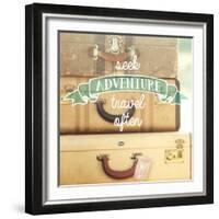 Travel Often Vintage Suitcases-Mandy Lynne-Framed Art Print