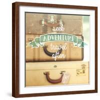 Travel Often Vintage Suitcases-Mandy Lynne-Framed Art Print