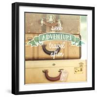 Travel Often Vintage Suitcases-Mandy Lynne-Framed Art Print