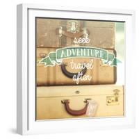 Travel Often Vintage Suitcases-Mandy Lynne-Framed Art Print