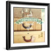 Travel Often Vintage Suitcases-Mandy Lynne-Framed Art Print