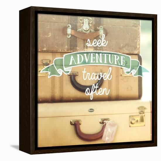 Travel Often Vintage Suitcases-Mandy Lynne-Framed Stretched Canvas