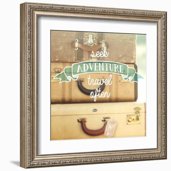 Travel Often Vintage Suitcases-Mandy Lynne-Framed Art Print