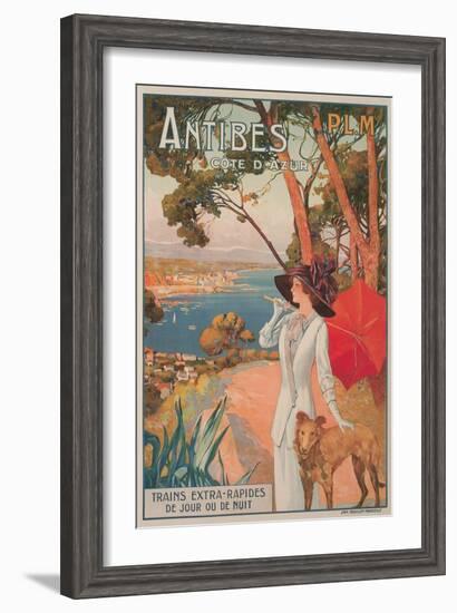 Travel Poster, Antibes-null-Framed Art Print