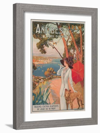 Travel Poster, Antibes-null-Framed Art Print