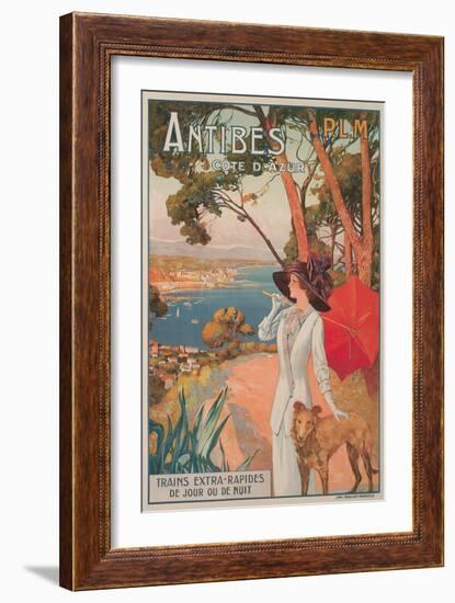 Travel Poster, Antibes-null-Framed Art Print