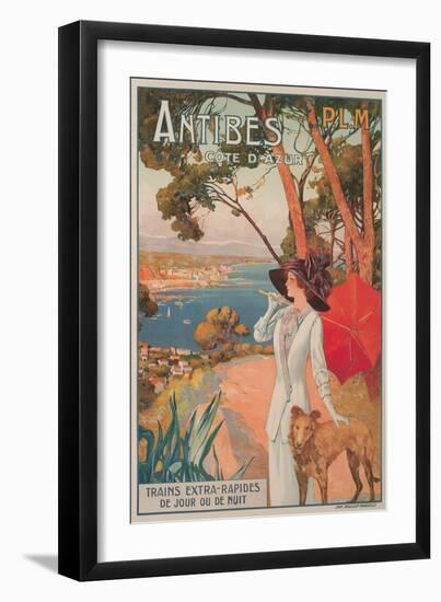 Travel Poster, Antibes-null-Framed Art Print