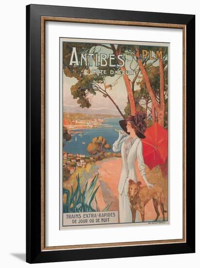 Travel Poster, Antibes-null-Framed Art Print
