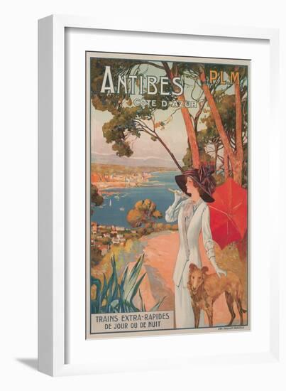 Travel Poster, Antibes-null-Framed Art Print