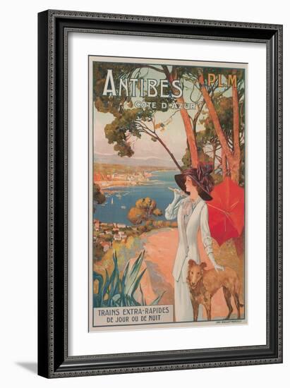 Travel Poster, Antibes-null-Framed Art Print