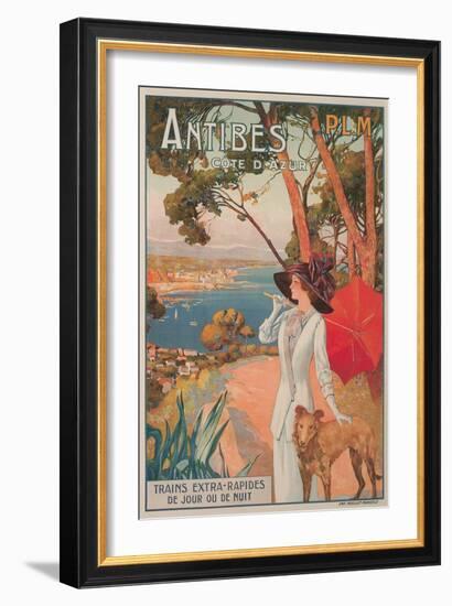 Travel Poster, Antibes-null-Framed Art Print