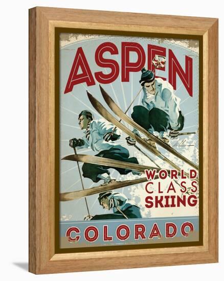 Travel Poster - Aspen-The Saturday Evening Post-Framed Premier Image Canvas