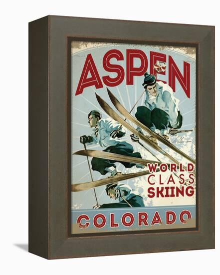 Travel Poster - Aspen-The Saturday Evening Post-Framed Premier Image Canvas