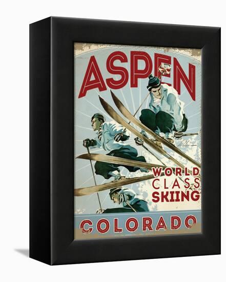 Travel Poster - Aspen-The Saturday Evening Post-Framed Premier Image Canvas