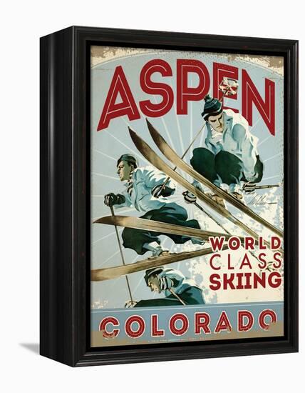 Travel Poster - Aspen-The Saturday Evening Post-Framed Premier Image Canvas