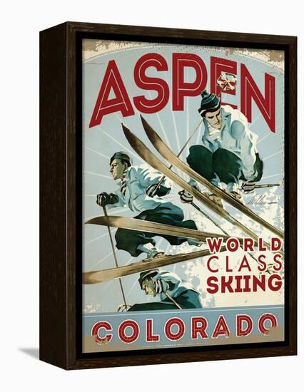 Travel Poster - Aspen-The Saturday Evening Post-Framed Premier Image Canvas