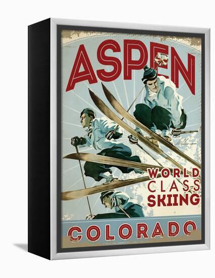 Travel Poster - Aspen-The Saturday Evening Post-Framed Premier Image Canvas