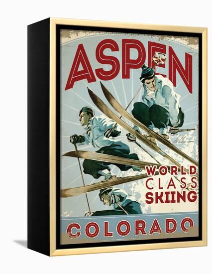 Travel Poster - Aspen-The Saturday Evening Post-Framed Premier Image Canvas