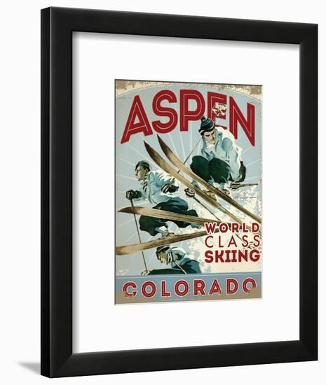 Travel Poster - Aspen-The Saturday Evening Post-Framed Giclee Print