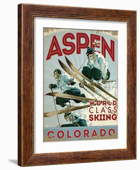 Travel Poster - Aspen-The Saturday Evening Post-Framed Giclee Print