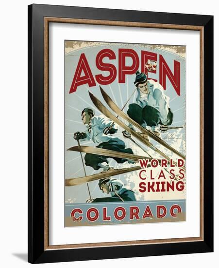 Travel Poster - Aspen-The Saturday Evening Post-Framed Giclee Print