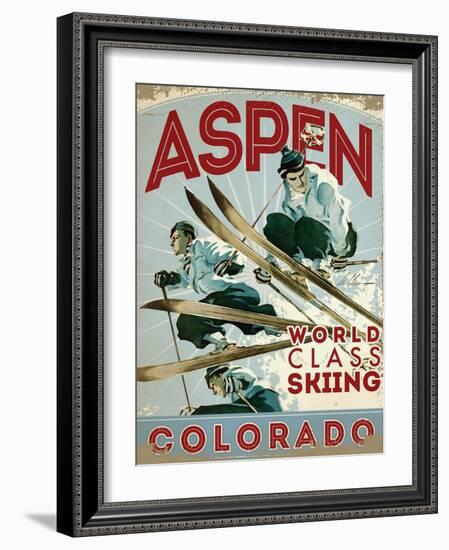 Travel Poster - Aspen-The Saturday Evening Post-Framed Giclee Print