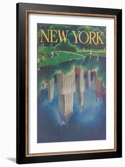 Travel Poster, Central Park, New York City-null-Framed Art Print