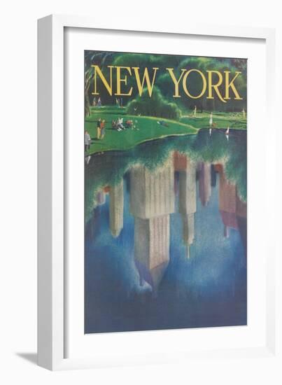 Travel Poster, Central Park, New York City-null-Framed Art Print