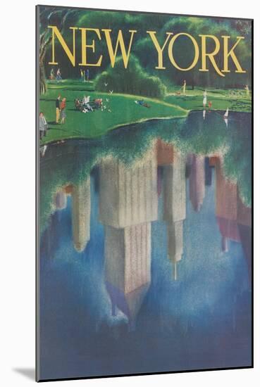 Travel Poster, Central Park, New York City-null-Mounted Art Print