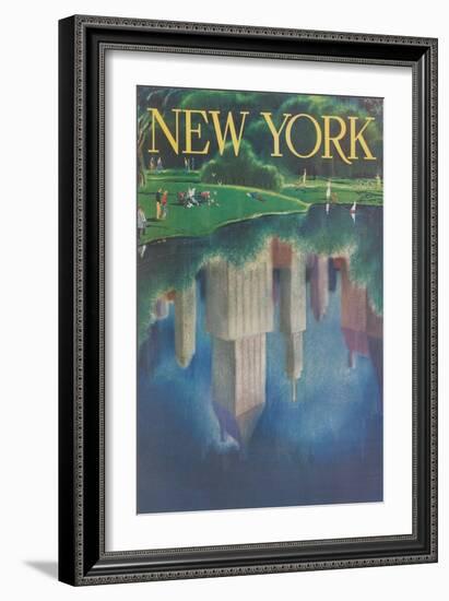 Travel Poster, Central Park, New York City-null-Framed Art Print