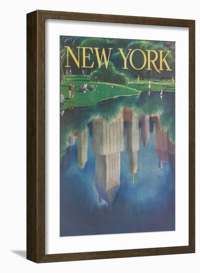 Travel Poster, Central Park, New York City-null-Framed Premium Giclee Print