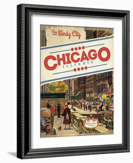 Travel Poster - Chicago-The Saturday Evening Post-Framed Giclee Print